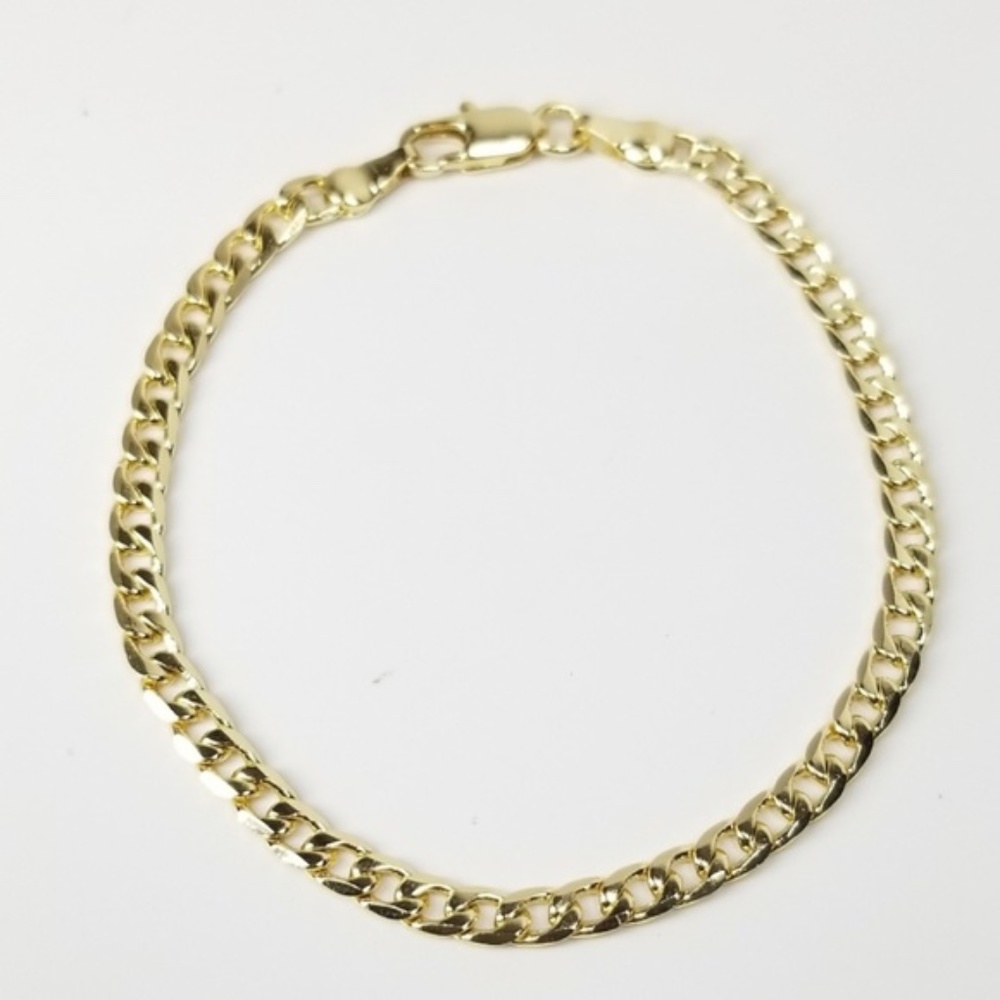 NEW Gold Plated Cuban Link BRACELET 8"